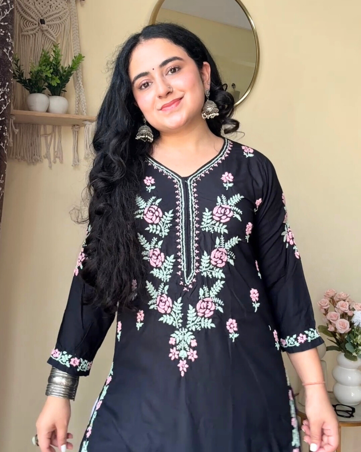 &quot;SAHIBA&quot; Rayon Chikankari Kurta