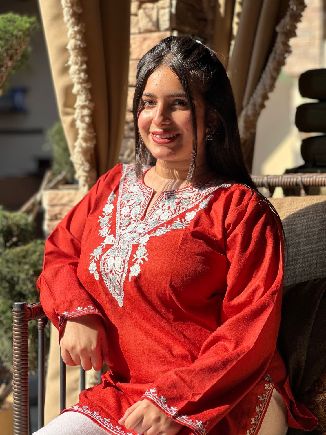 “HIBA” Cotton Short Kashmiri Kurta