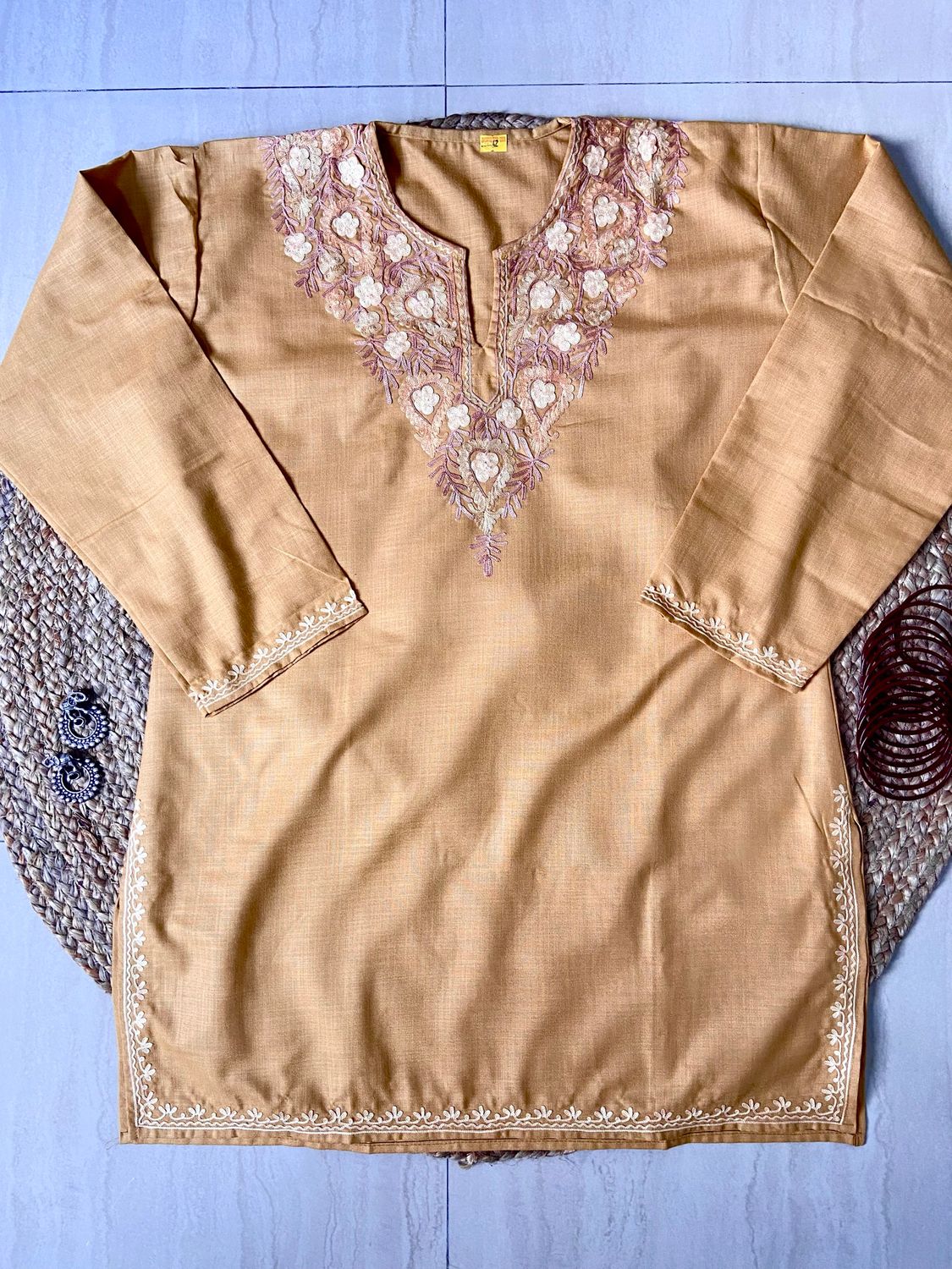 “SANIA” Cotton Short Kashmiri Kurta