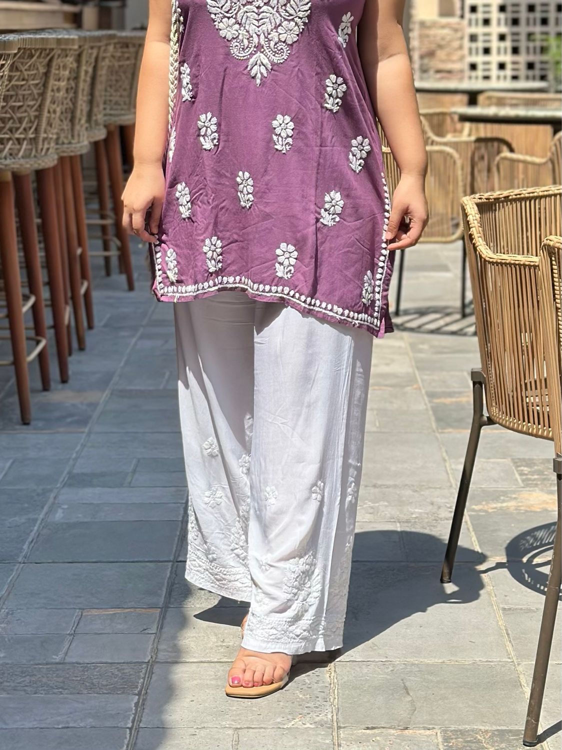 &quot;ZARAH&quot; Modal Chikankari Plazzo