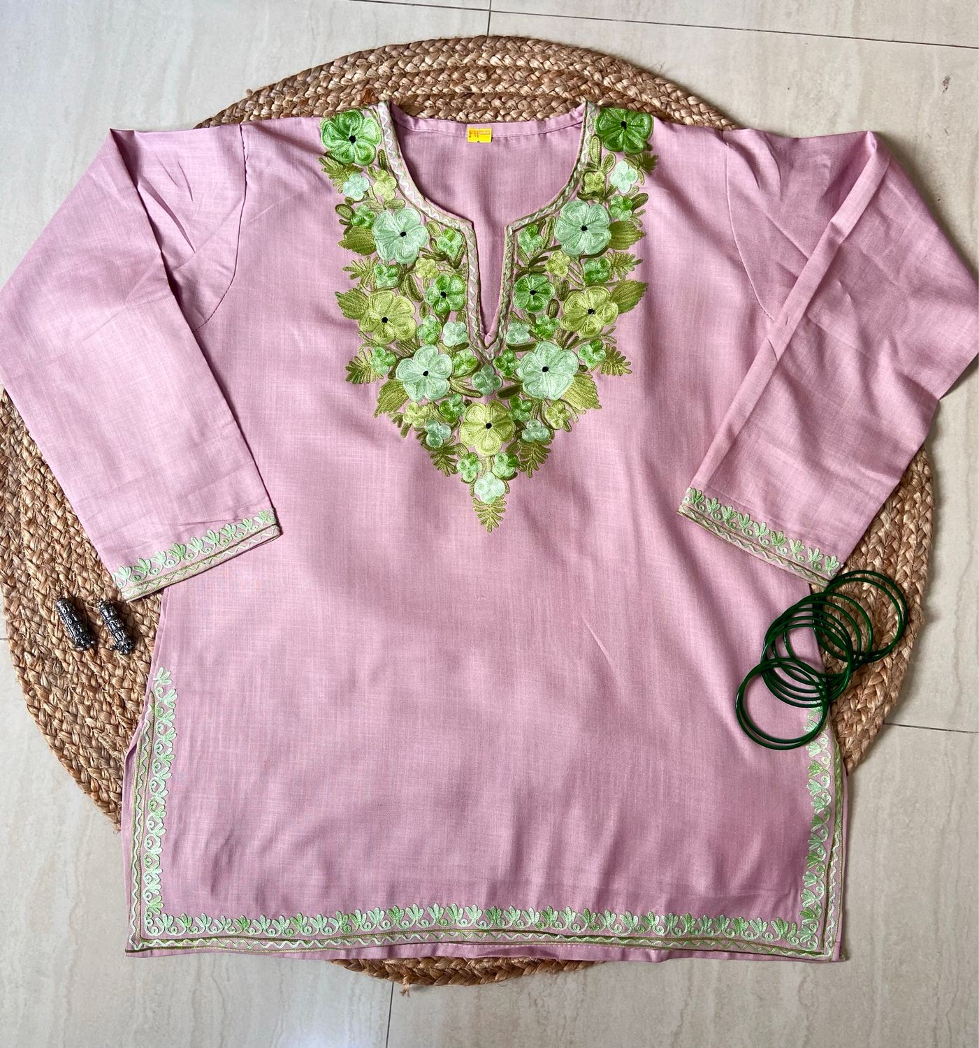 “SANIA” Cotton Short Kashmiri Kurta