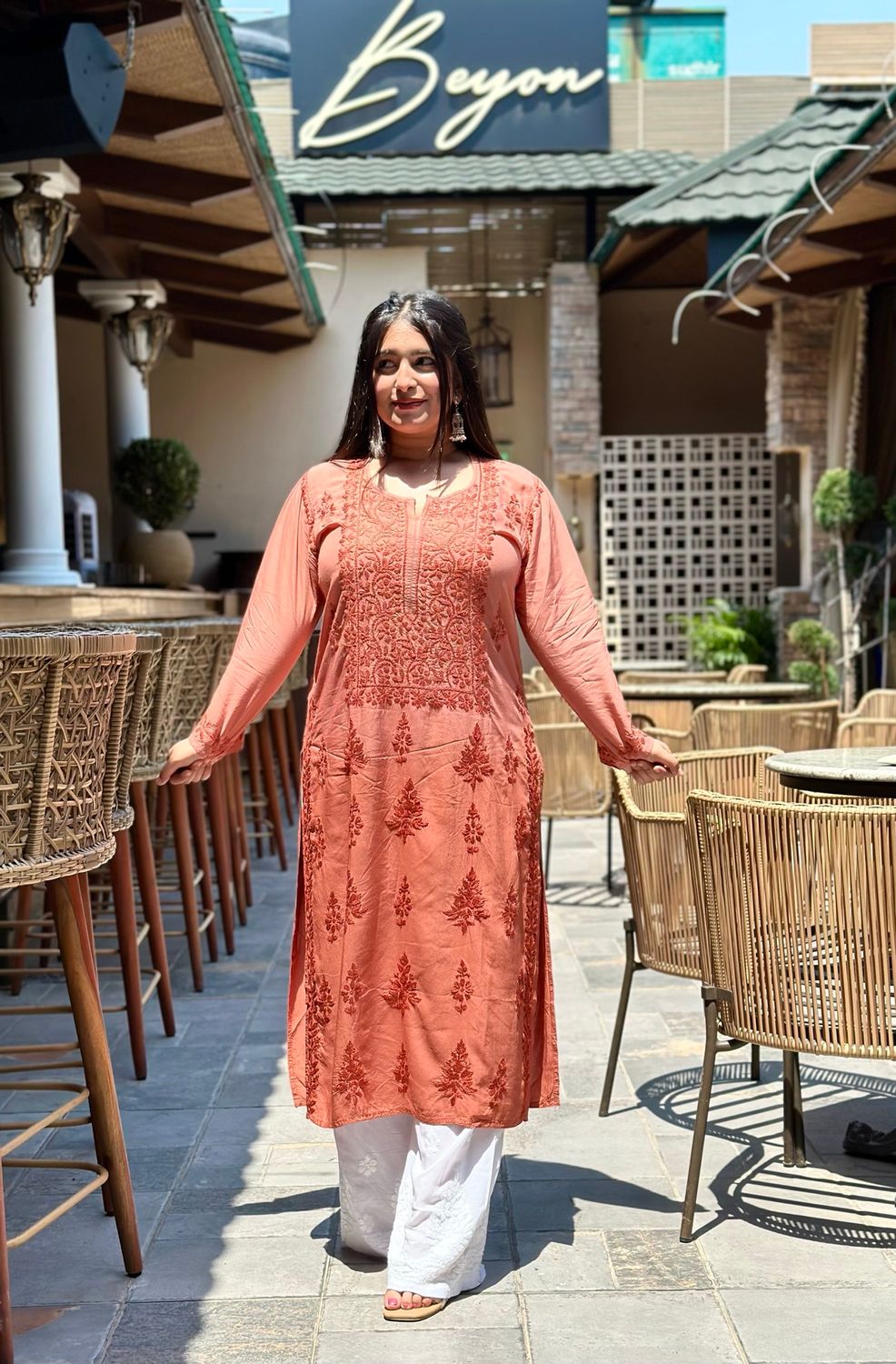 “SARA” Ombré Modal Chikankari Kurta