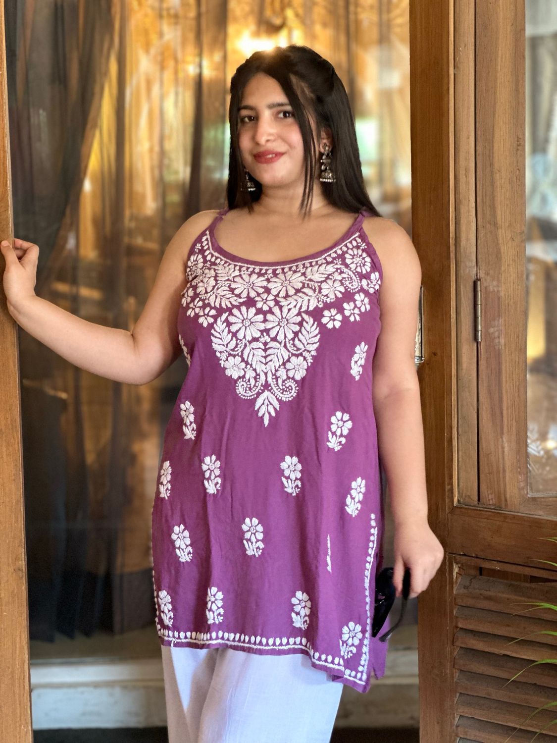 “NAVYA” Noodle Strap Short Kurta
