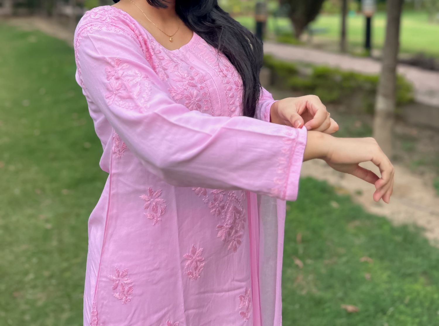 &quot;CHANDNI&quot; Rayon Chikankari Suit Set