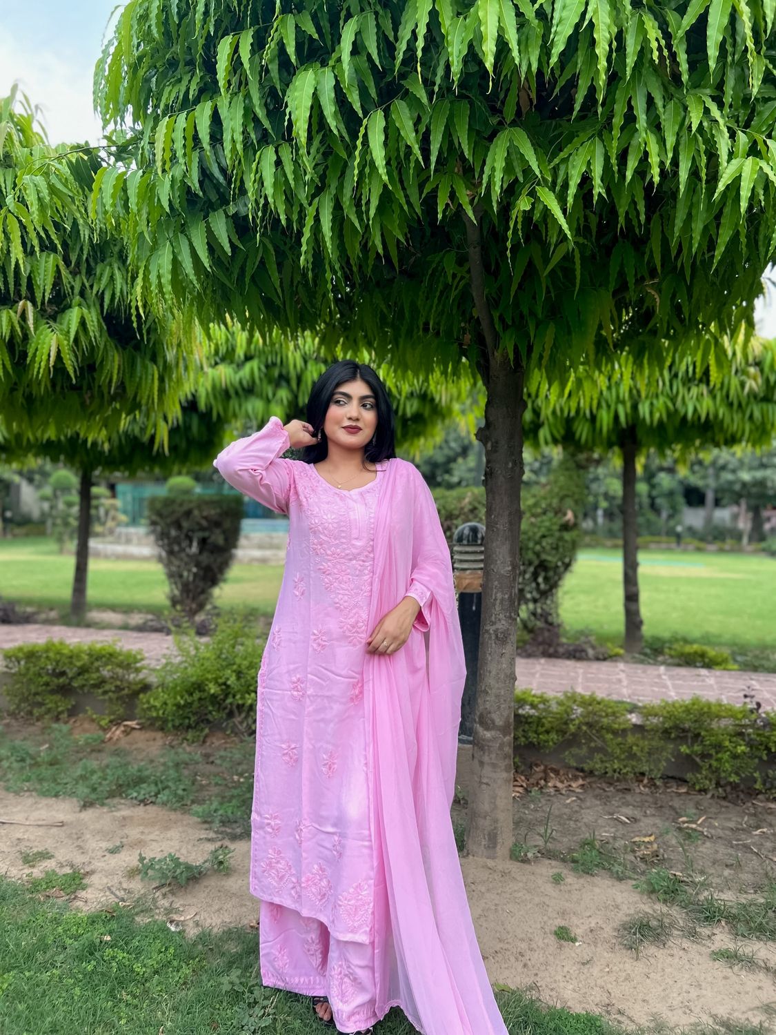 &quot;CHANDNI&quot; Rayon Chikankari Suit Set