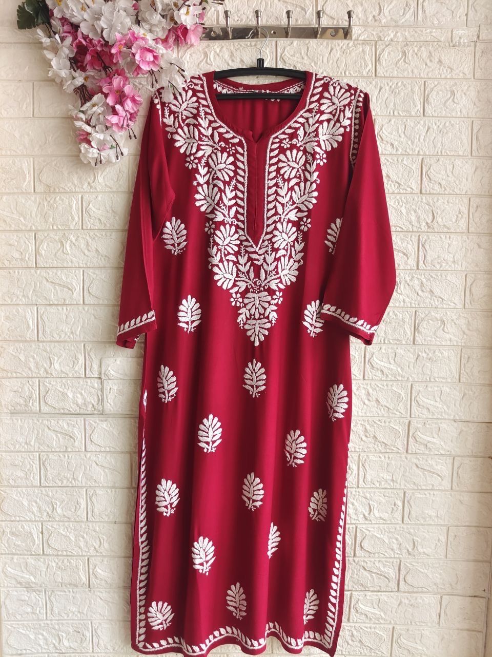 “SITARA” Rayon Chikankari Kurta