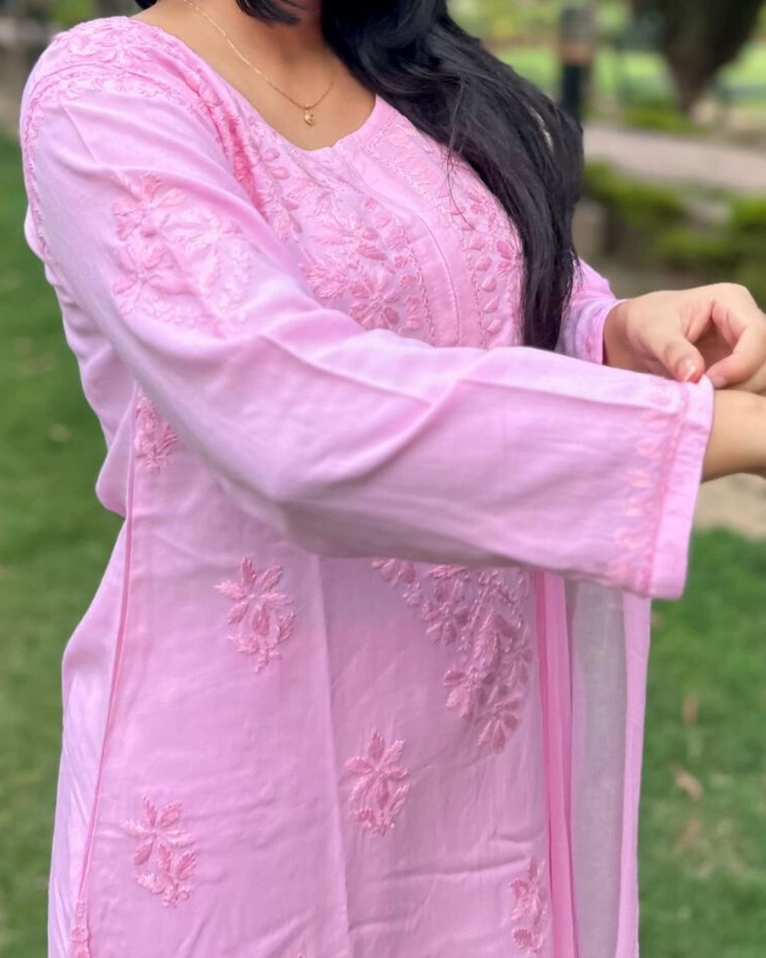 &quot;CHANDNI&quot; Rayon Chikankari Suit Set