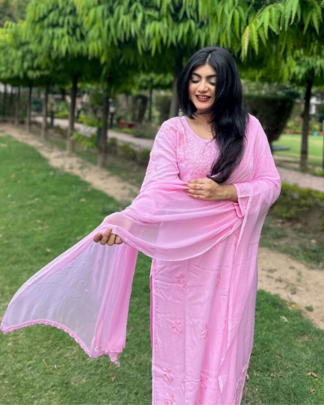 &quot;CHANDNI&quot; Rayon Chikankari Suit Set