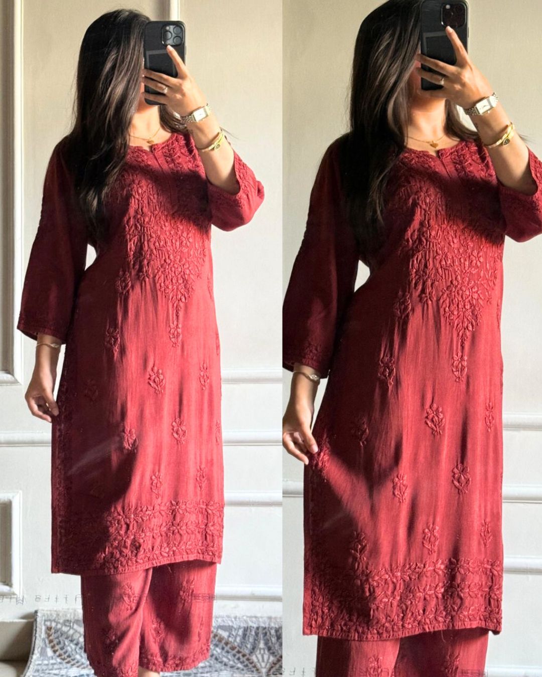 “ALIZEH” Modal Chikankari Kurta &amp; Plazo Set