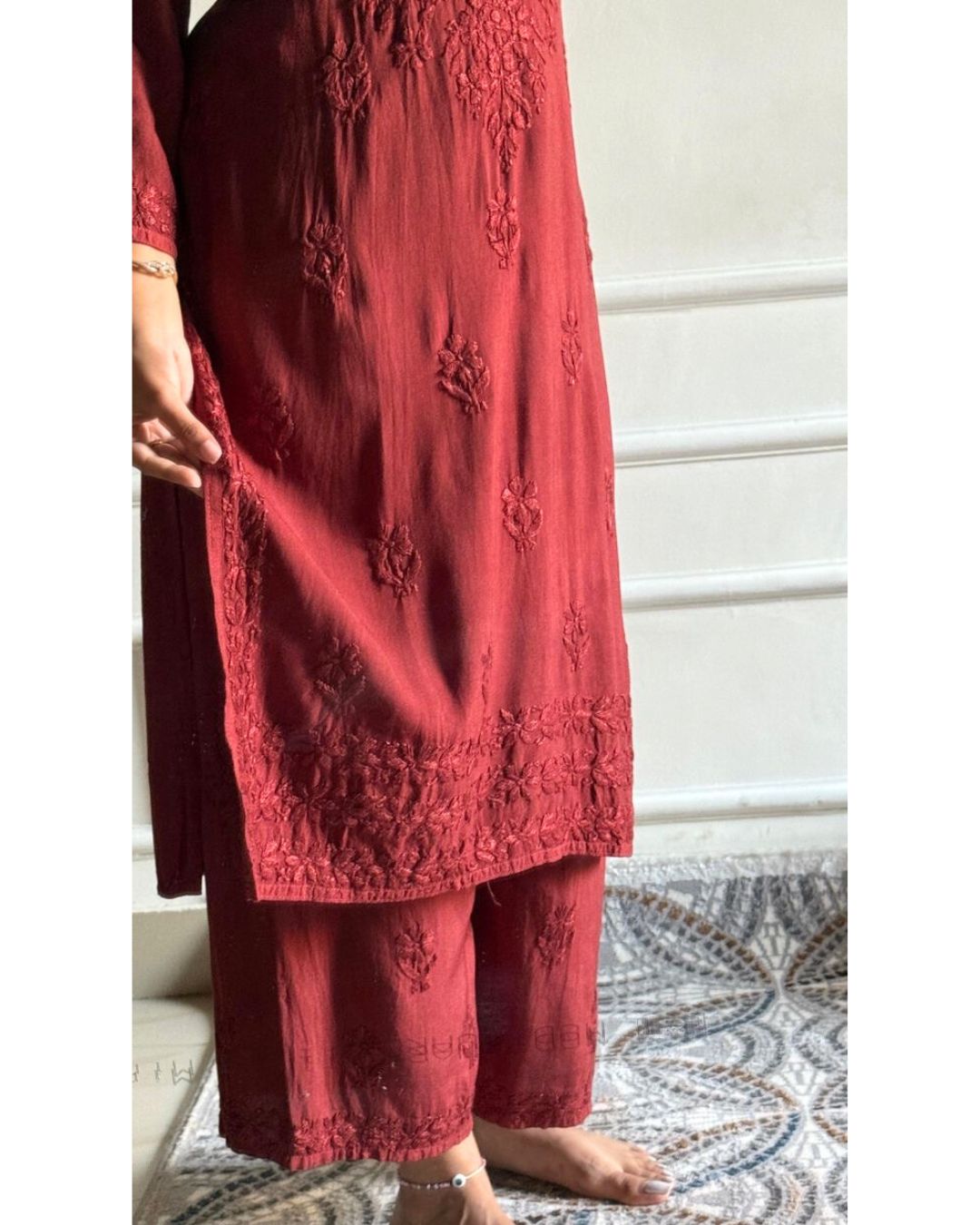 “ALIZEH” Modal Chikankari Kurta &amp; Plazo Set