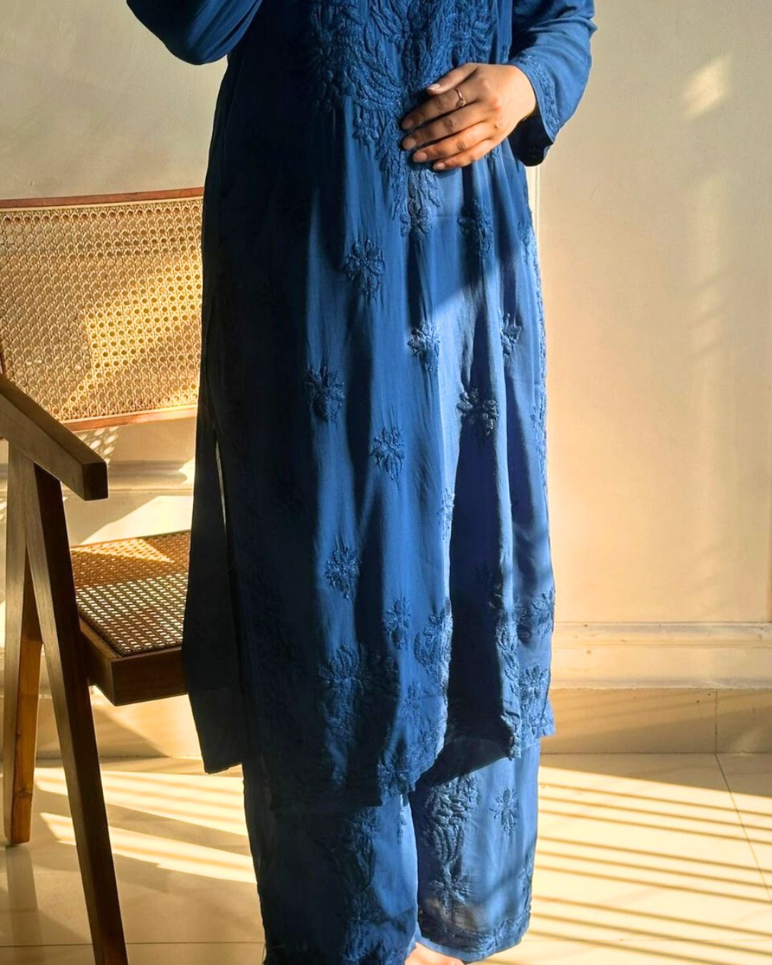 “ALIZEH” Modal Chikankari Kurta &amp; Plazo Set