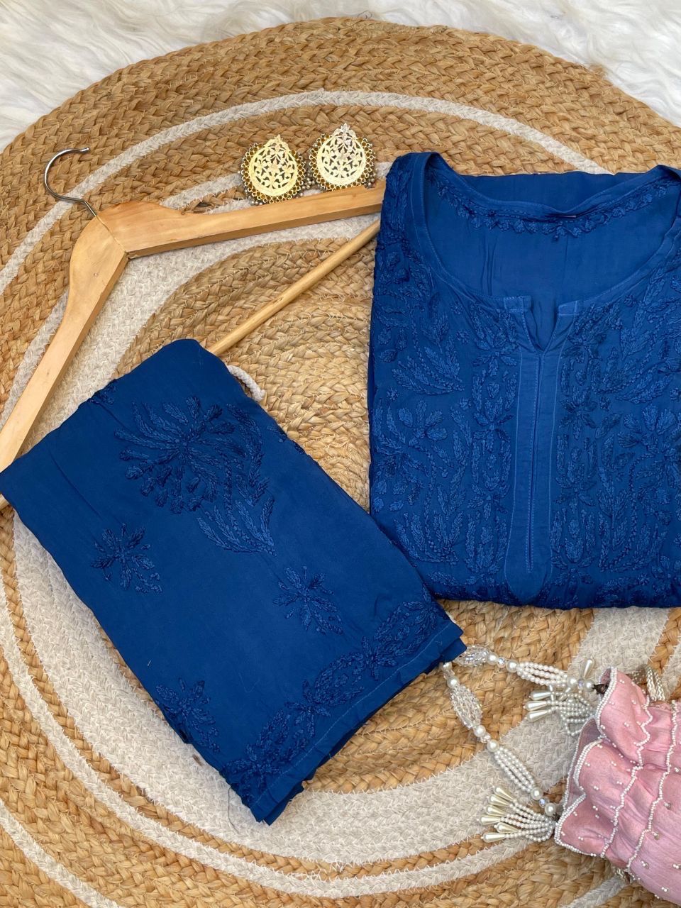 “ALIZEH” Modal Chikankari Kurta &amp; Plazo Set