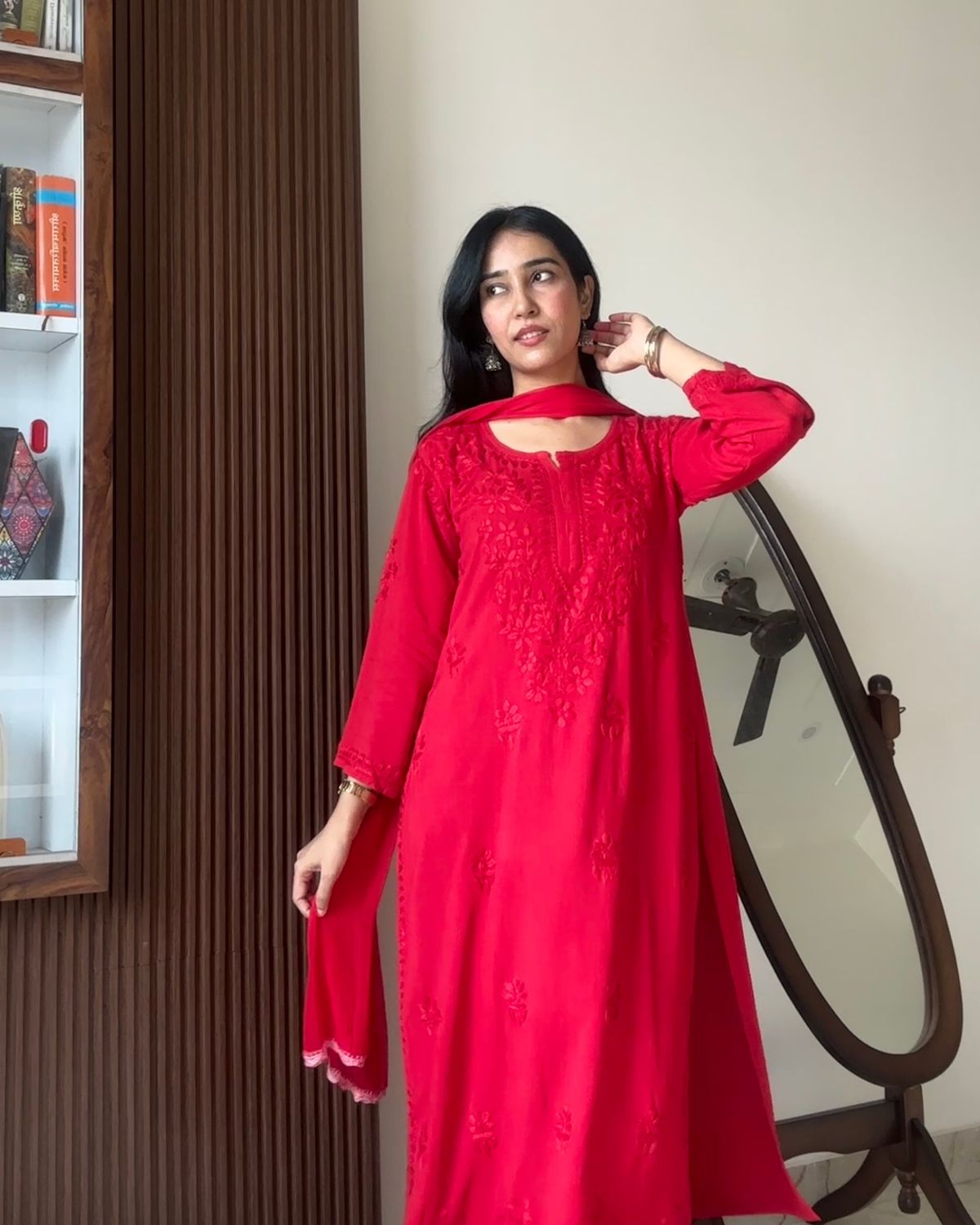 &quot;CHANDNI&quot; Rayon Chikankari Suit Set