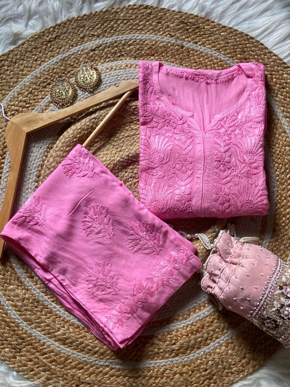 “ALIZEH” Modal Chikankari Kurta &amp; Plazo Set