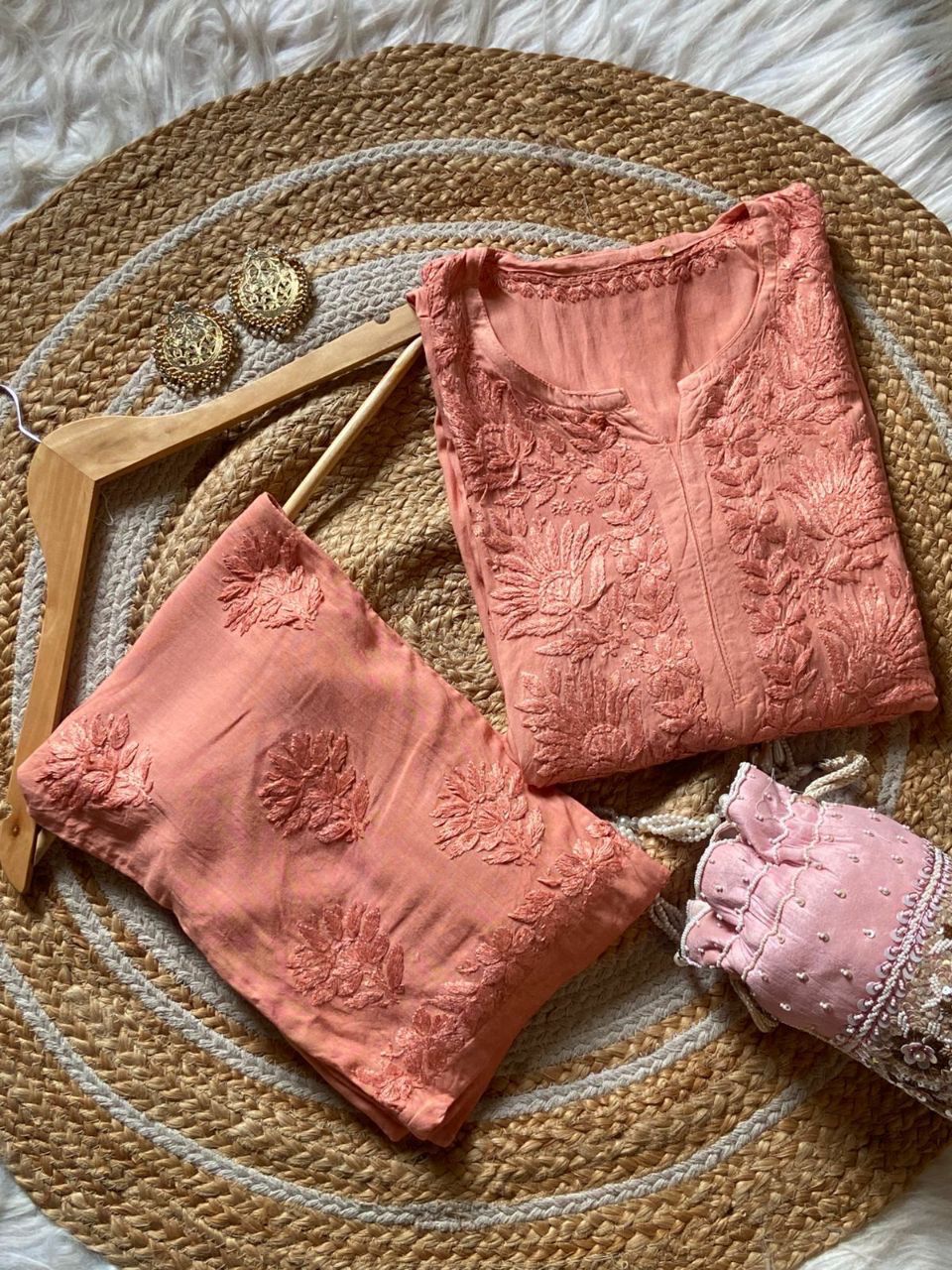 “ALIZEH” Modal Chikankari Kurta &amp; Plazo Set