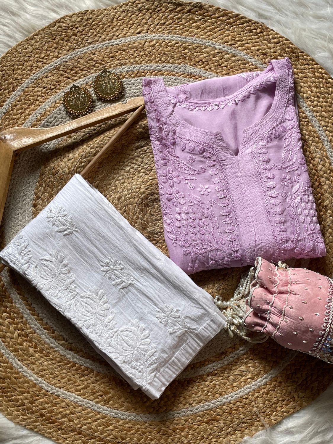 &quot;NORA&quot; Muslin Chikankari Kurta