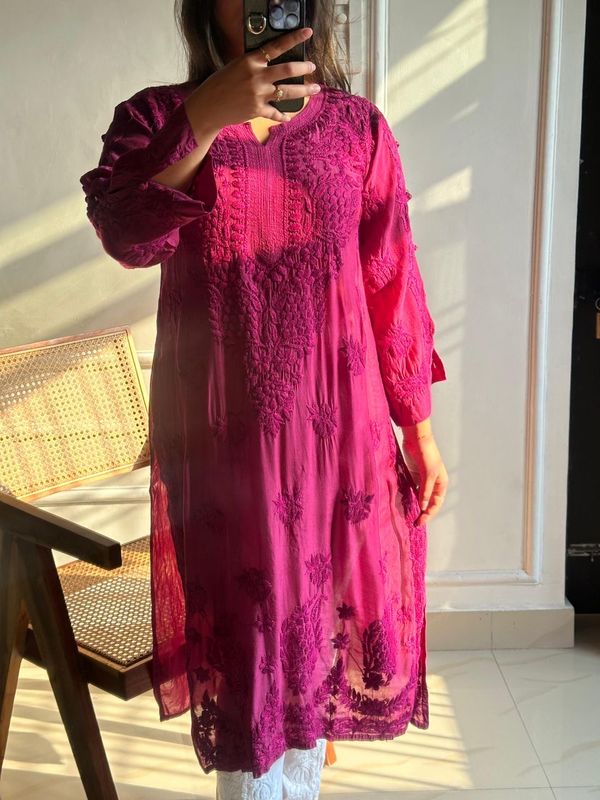 &quot;NORA&quot; Muslin Chikankari Kurta