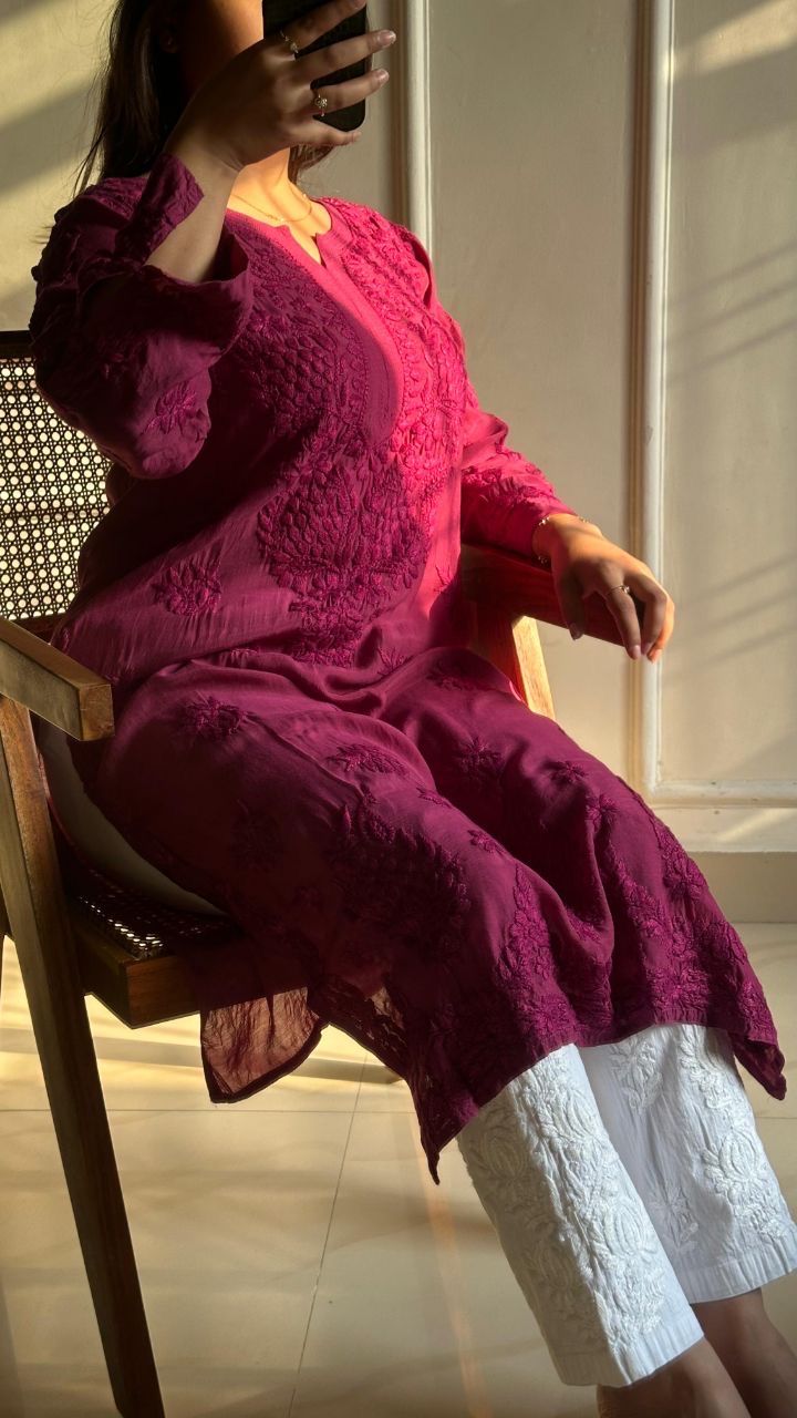&quot;NORA&quot; Muslin Chikankari Kurta