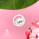 August Birth Flower Pendant - Poppy