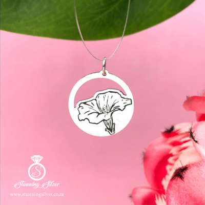 September Birth Flower Pendant - Morning Glory