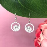 June Birth Flower Earrings - Rose