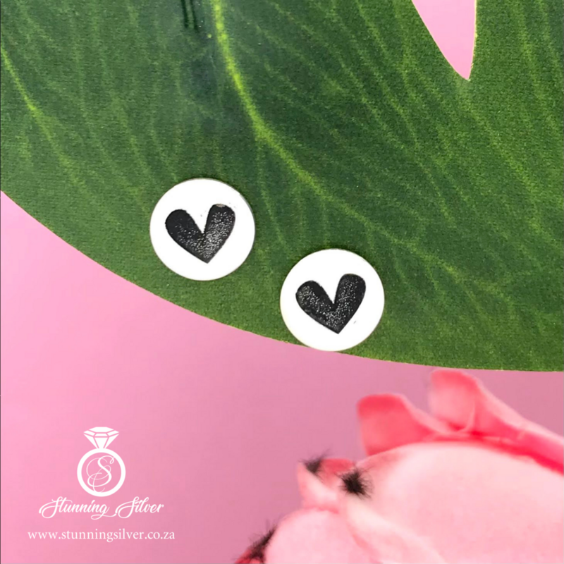 Engraved Heart Stud Earrings