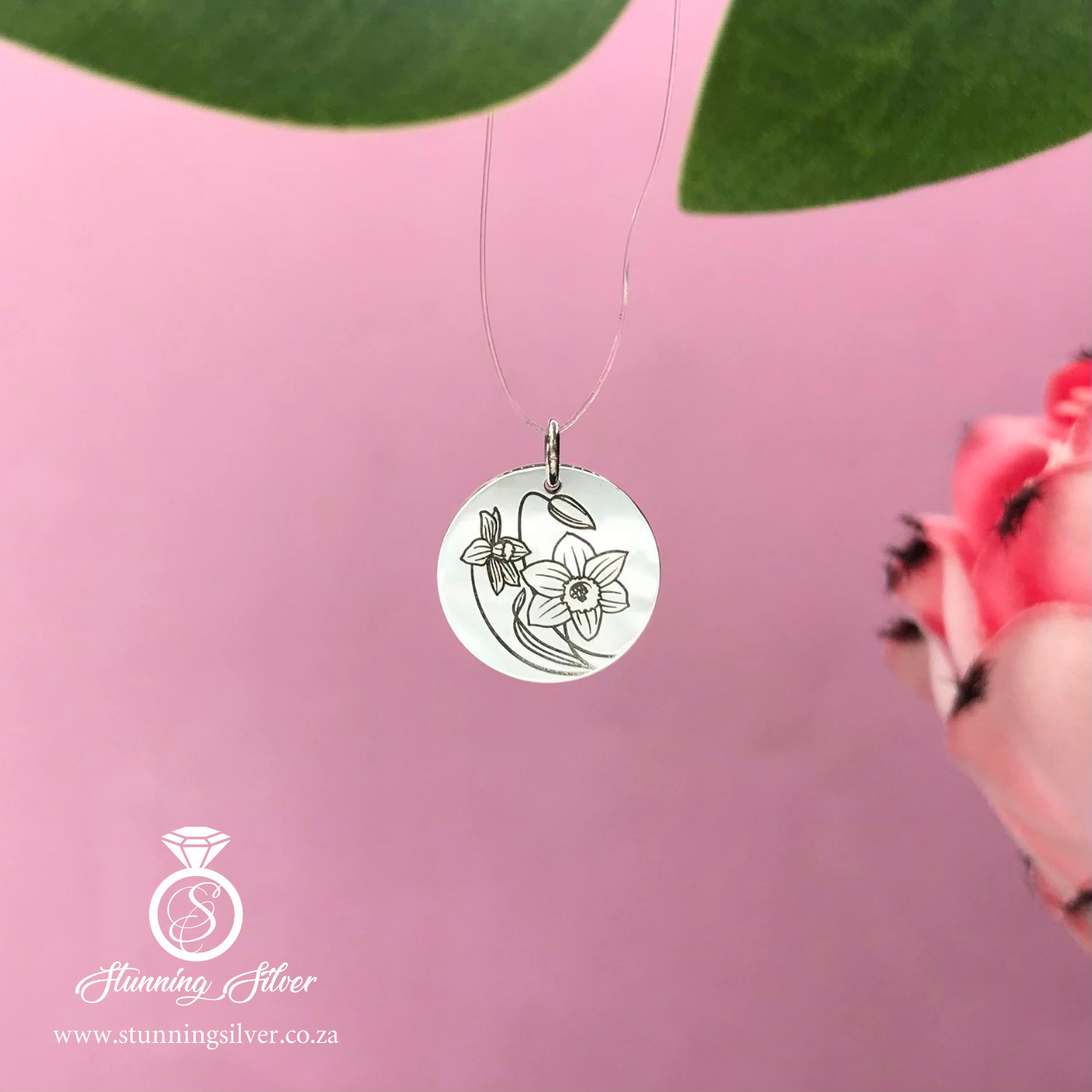 December Birth Flower - Narcissus Pendant, Size: 16mm