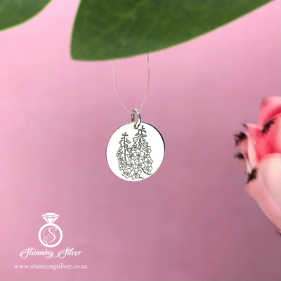 July Birth Flower - Larkspur Pendant