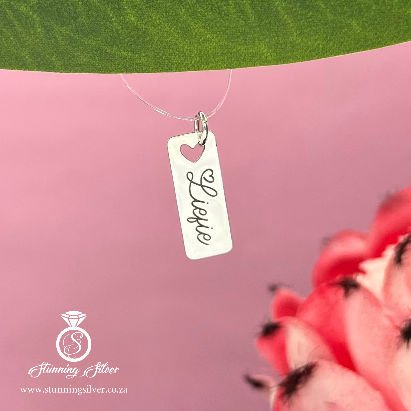 Liefie Personalised Bar Pendant With Heart liefie-personalised-bar-pendant-with-heart