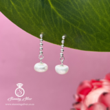 Pearl on Chain Stud Earrings