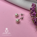 Simple White Pearl Stud Earrings