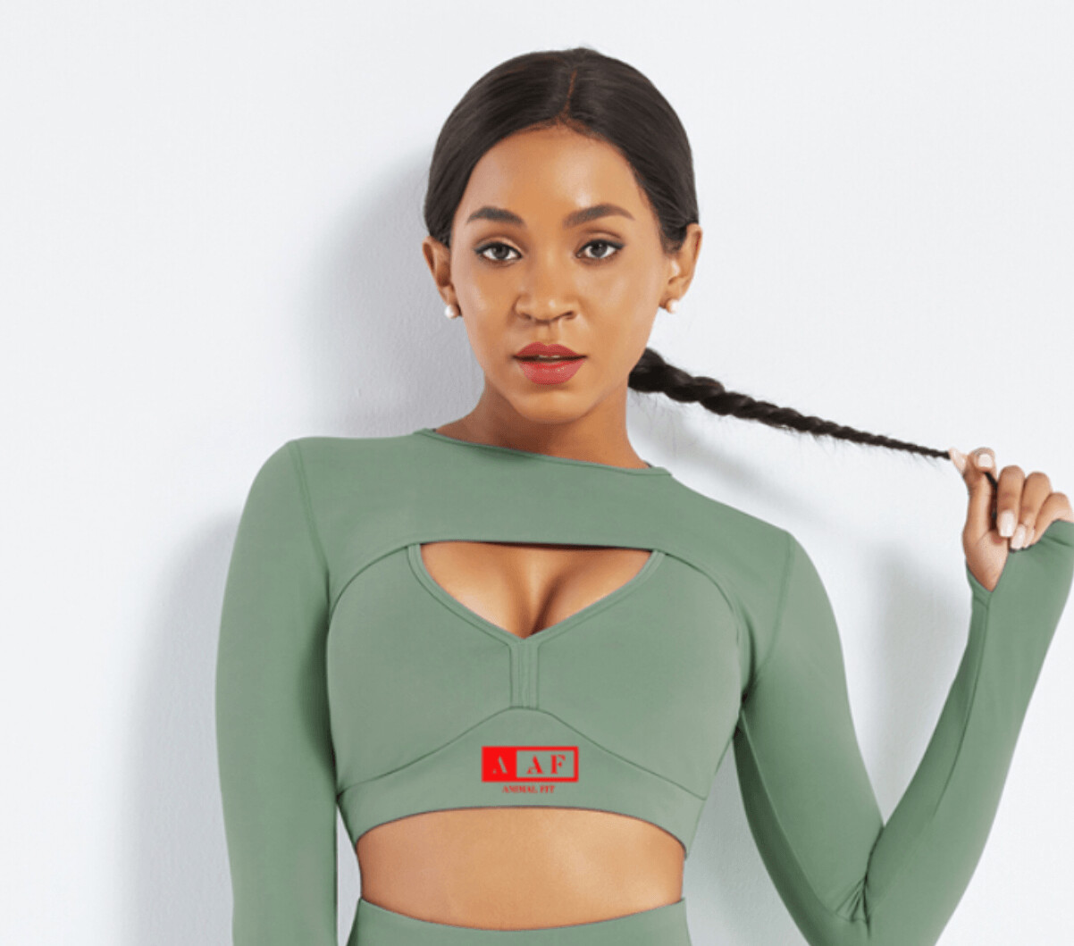 Sports Bra and Long Sleeve Green Combo