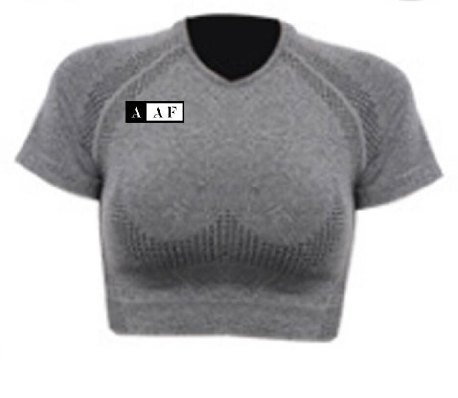 Grey Yoga Short Sleeve Top