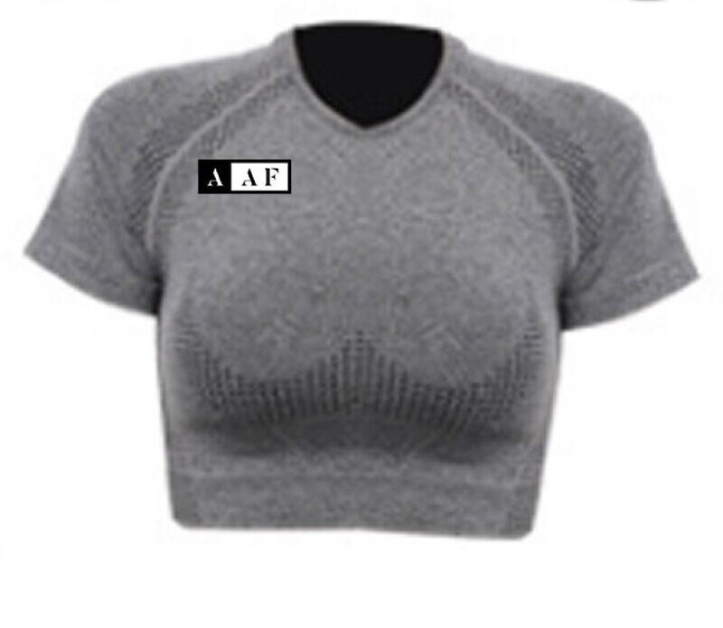 Grey Yoga Short Sleeve Top