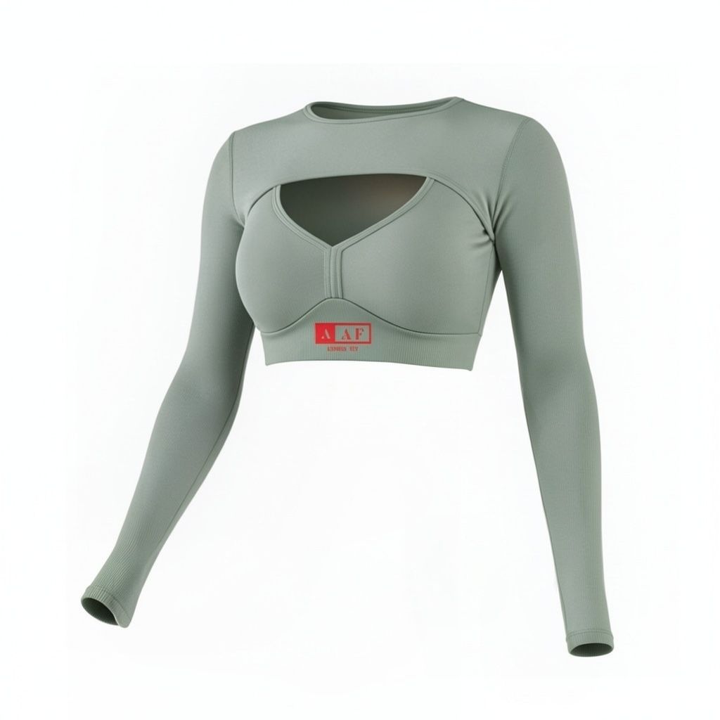 Sports Bra and Long Sleeve Green Combo