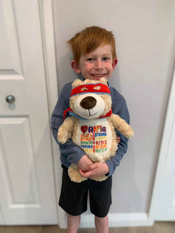Heart siblings - Personalised Superhero Bears ( Includes Postage)