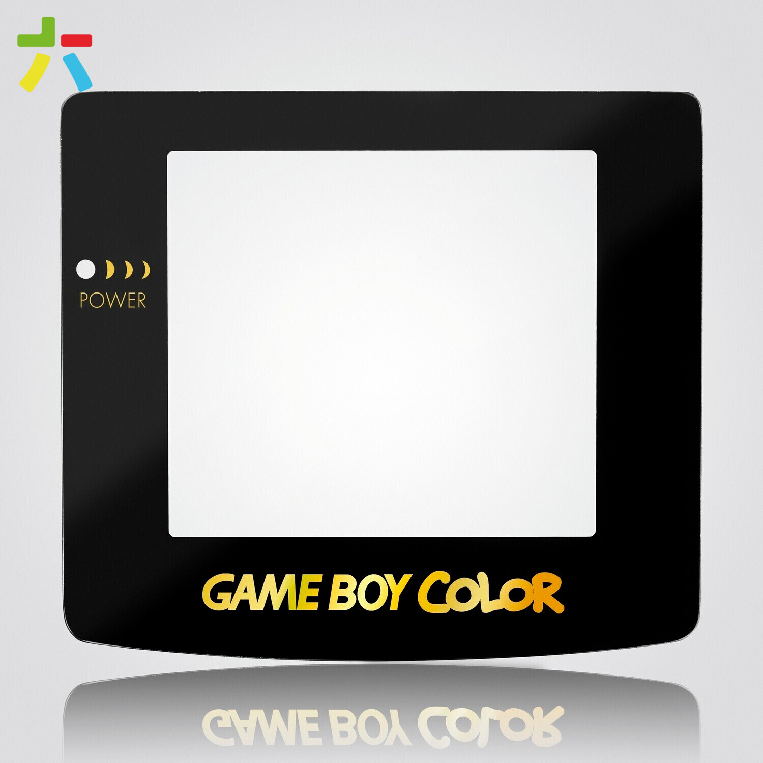 Game Boy Color Glass Lens (Black Gold Text)