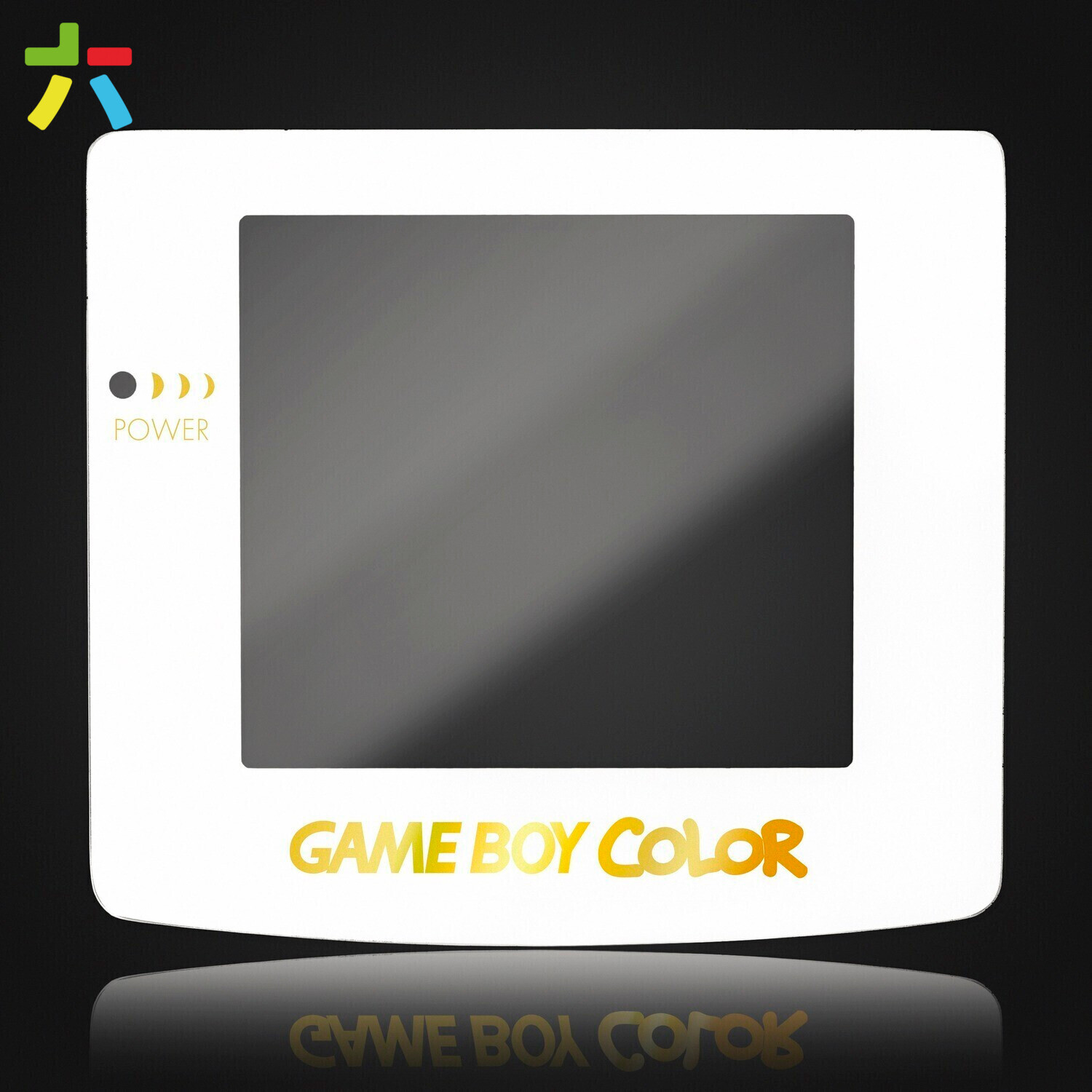 Game Boy Color Glass Lens (White Gold Text)