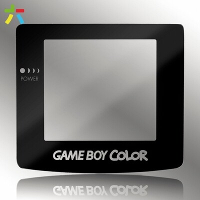 Game Boy Color Glass Lens (Black Clear Text)