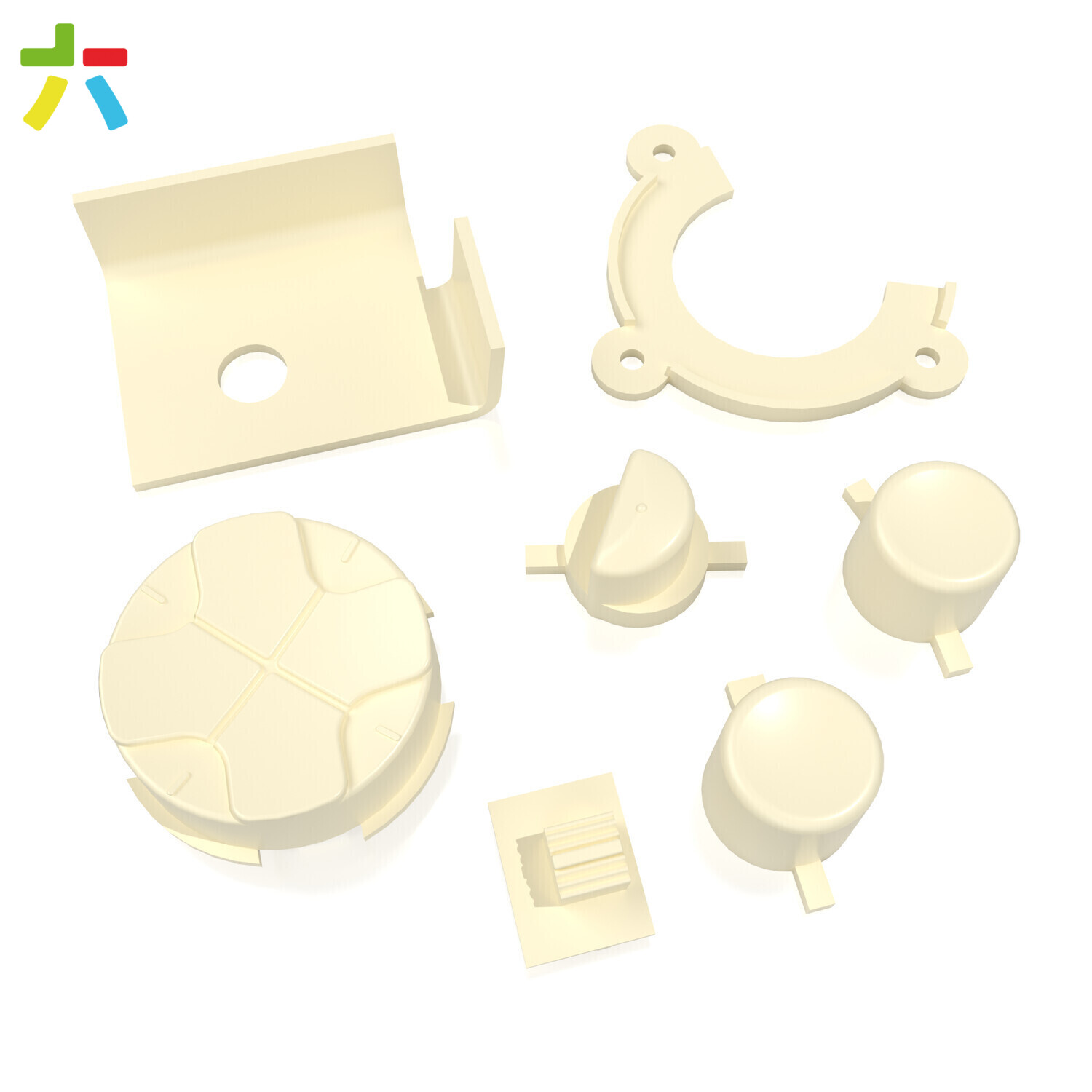 Game Gear Buttons (Cream White)