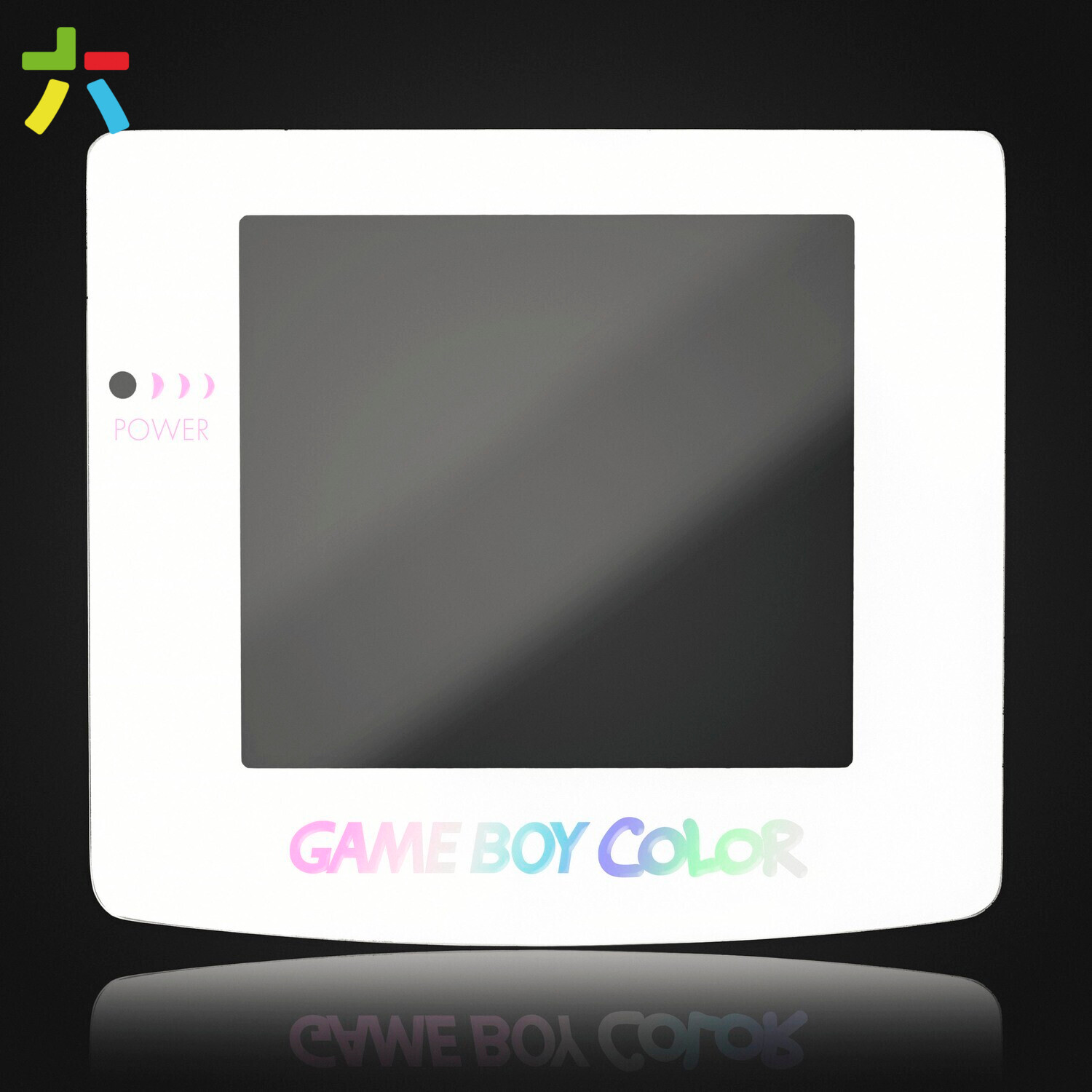 Game Boy Color Glass Lens (White Holographic Text)
