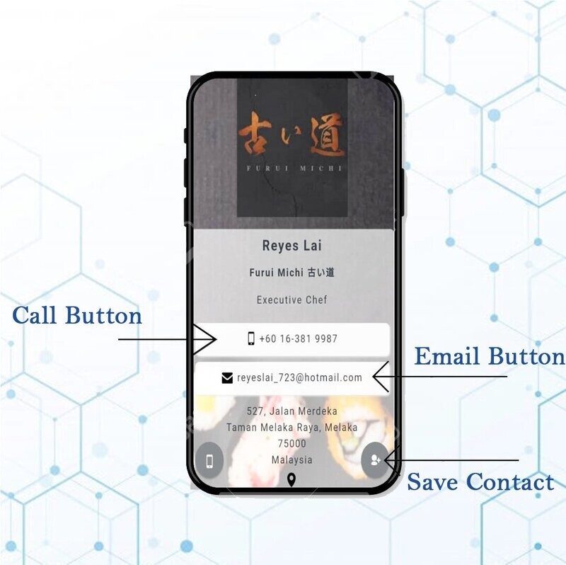 eBusiness Card for Restaurants and Cafes