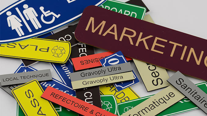 3mm engraved laminate 150 x 50mm labels ( From €5.52 each)