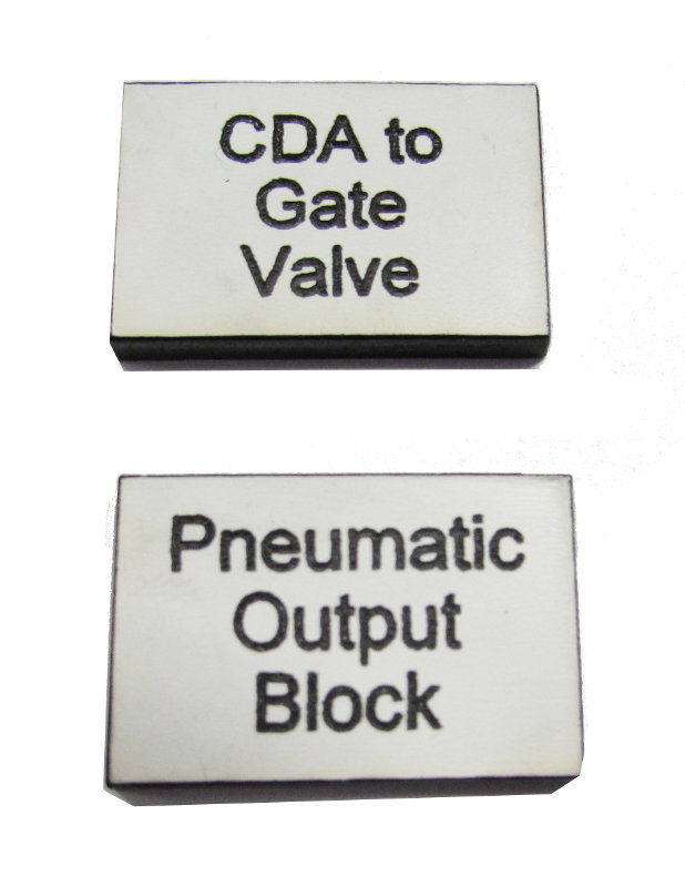 1.5mm 50 x 50mm rectangular engraved labels (€1.85 each)