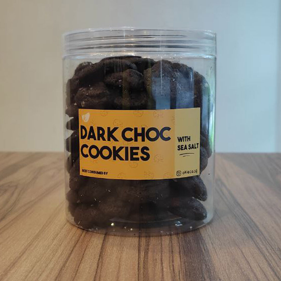 Dark Chocolate Cookies with Sea salt (~250g)