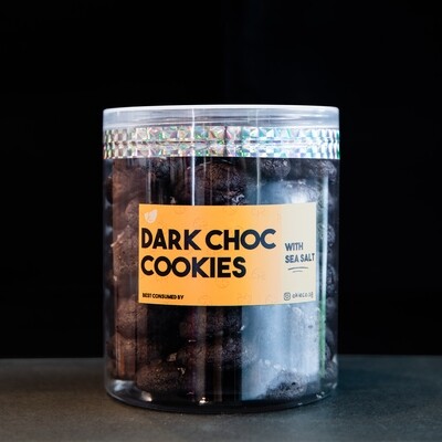 Bottle of Dark Choc Seasalt Cookies (300g)