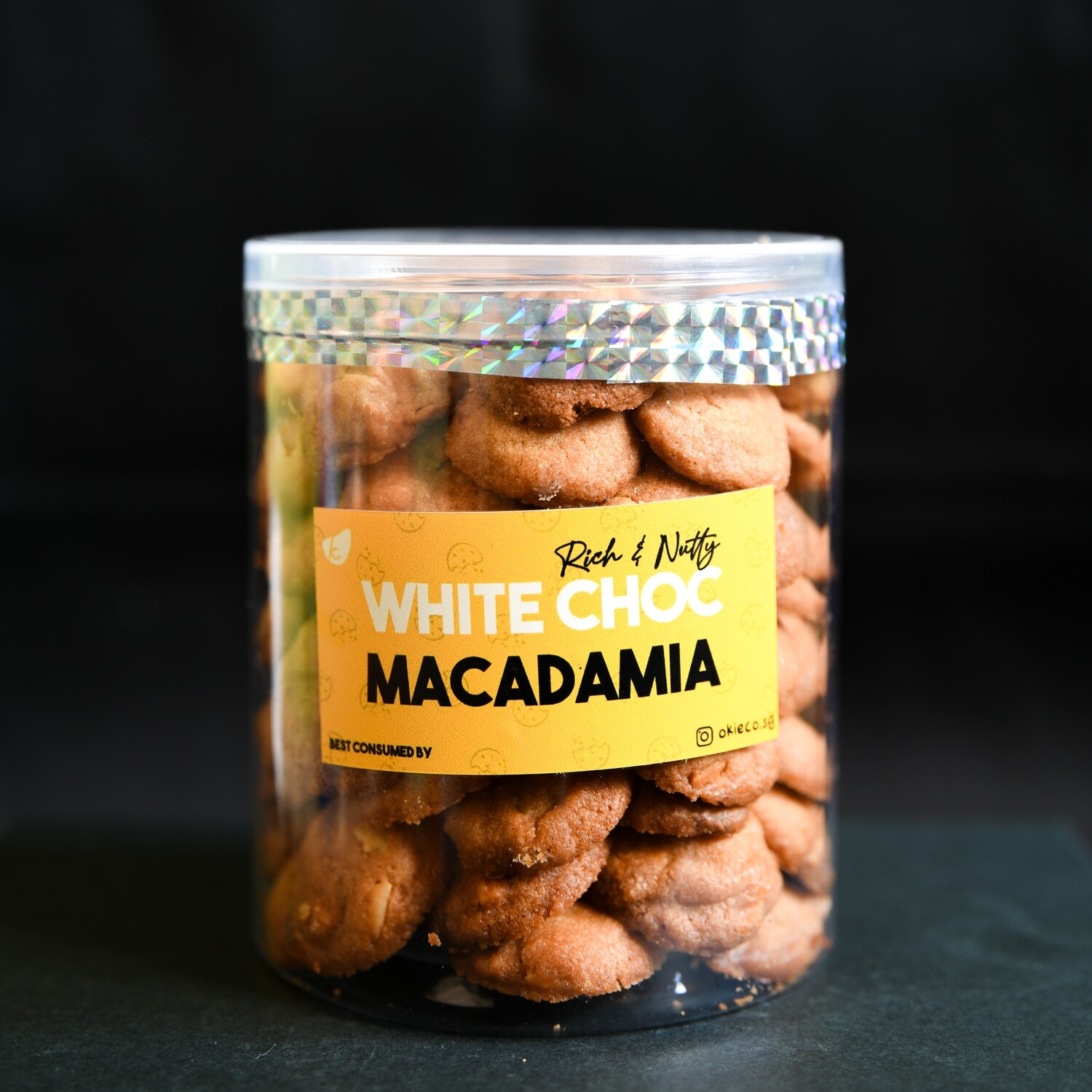 Bottle of White Choc Macadamia Cookies (300g)