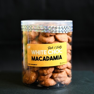 Bottle of White Choc Macadamia Cookies (300g)