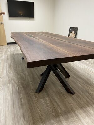 Texas Walnut Epoxy Conference Table with I-beam Base