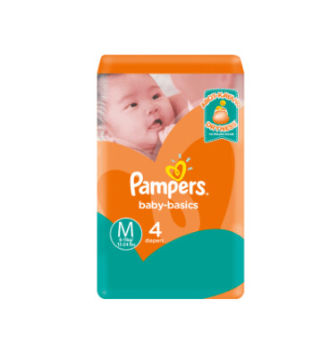 PAMPERS DIAPER BABY BASICS M 4'S